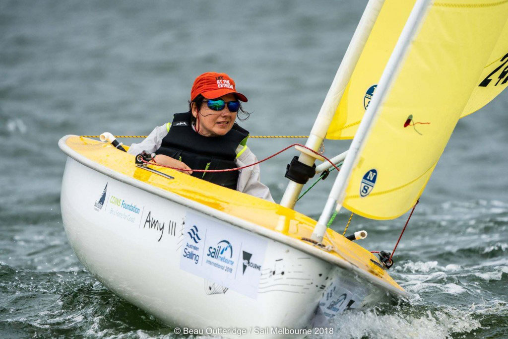 Genevieve Wickham- competing at Sail Melbourne in Hansa 303